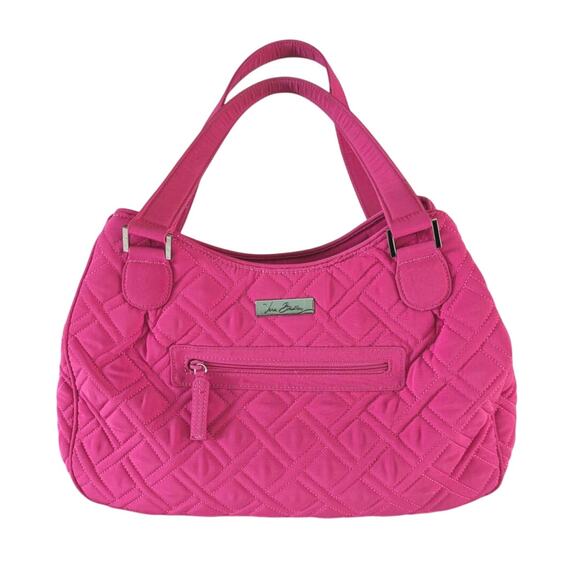 Vera Bradley Emily Satchel Tote Bag in Fuchsia Pink Microfiber - Picture 1 of 7